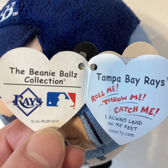 TY MLB Tampa Bay Rays Beanie Baby Ballz  (5" x 5" x5") NEW w/tags Plush Souvenir - Picture 6 of 11